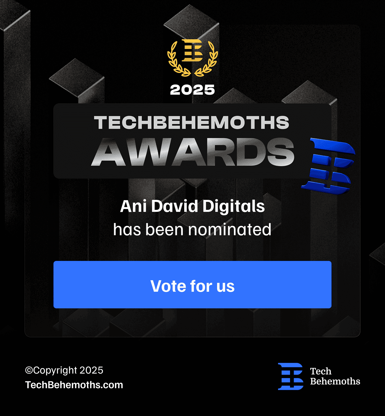 You are currently viewing 🌍 Ani David Nominated for TechBehemoths Awards 2025